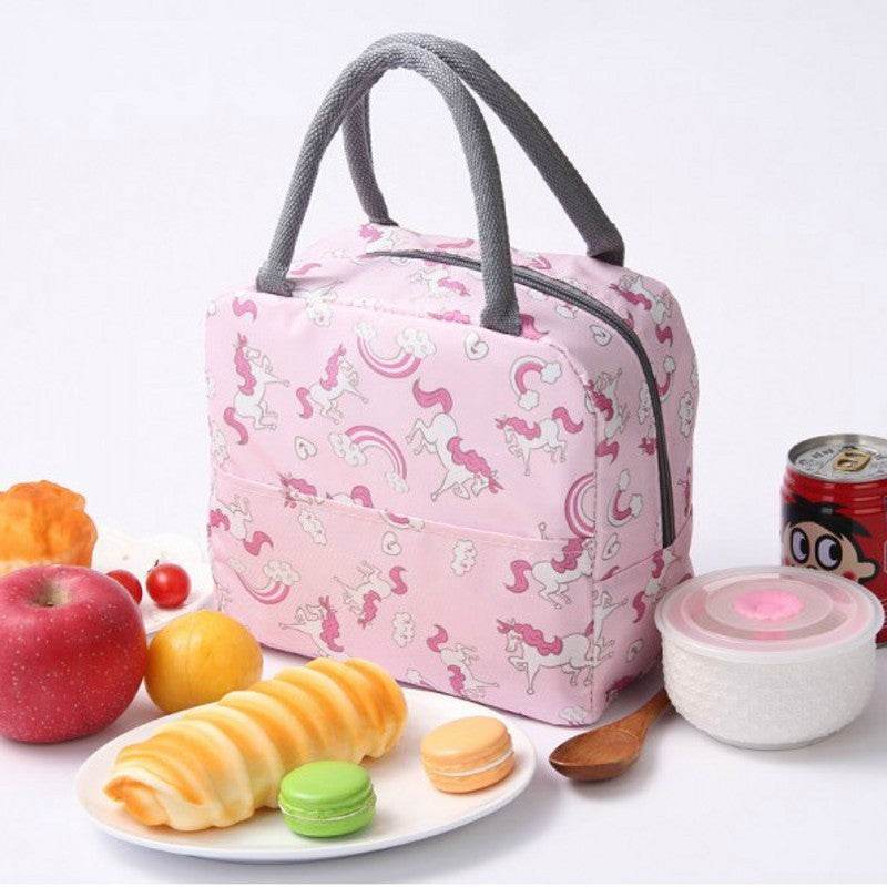 Kids Insulated Lunch Bag – Oxford Cloth, Flamingo & Unicorn Prints