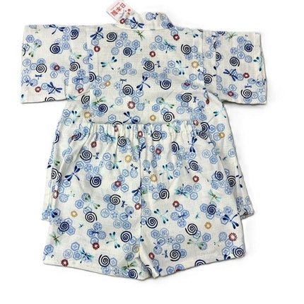 [Pre-Order] Made in Japan Jinbei Set: Family Crest & Dragonfly 2-Piece Set (Tsumugi Cotton) (Save 50% in January)