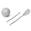 USB Rechargeable LED Rolling Cat Ball Toy with Feather & Bell – Blue, White, Gray, Pink