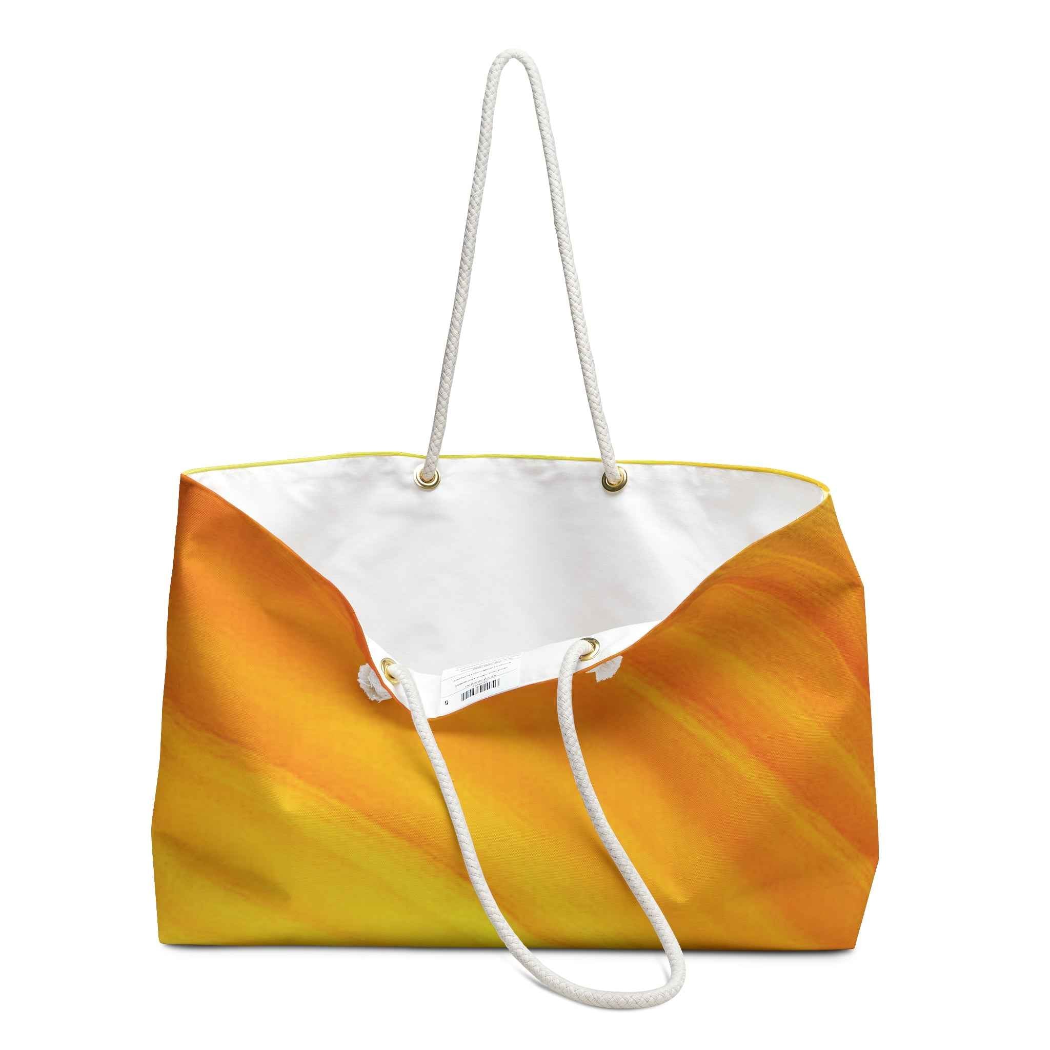 Sunset Gradient Weekender Bag | Yellow Orange Beach Large Tote Bag