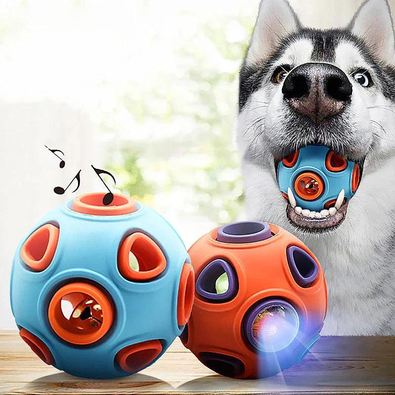 Luminous Sounding Dog Toy Ball – Rubber Fetch & Jingle Toy for Dogs (S/M)