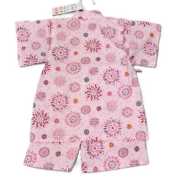 [Pre-Order] Made in Japan Jinbei Set: Fireworks Pattern 2-Piece Set (Tsumugi Cotton) (Save 50% in January)