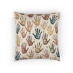 Multicolor Handprint Pattern Woven Pillow | Boho Decorative Throw Pillow