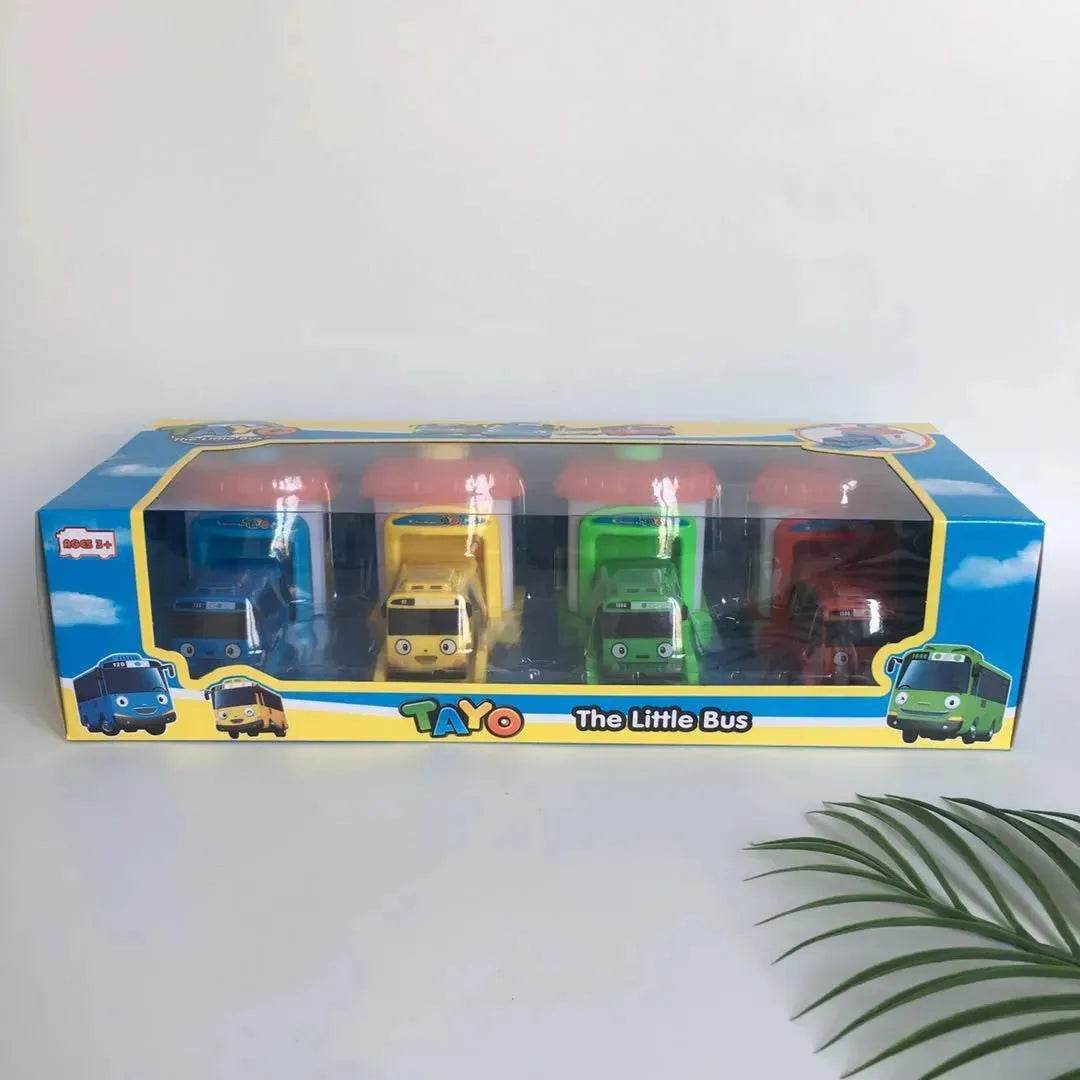Toy pull back bus