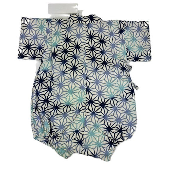 [Pre-Order] Made in Japan Jinbei Romper: Hemp Leaf Pattern (Tsumugi Cotton) (Save 50% in January)
