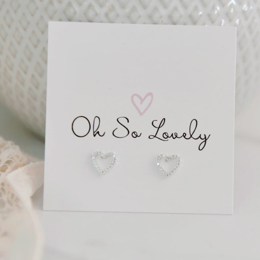 Jane diamond heart studs