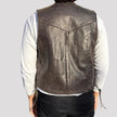 Men’s Buffalo Leather Biker Vest. Adjustable Side Lace Vest