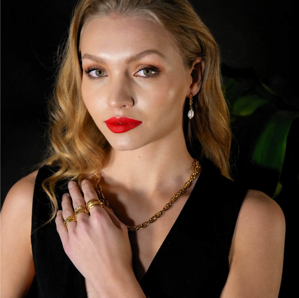 Boucles d'oreilles pendantes en perles d'eau douce naturelles CATH.