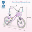 14 Inch Kids Bike Adjustable with Basket and Streamers Purple - Princess of the Sea Theme