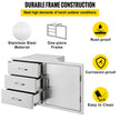 VEVOR Outdoor Kitchen Door Drawer Combo 38.1\'\'W x 22.6\'\'H x 20.8\'\'D, BBQ Access Door/Triple Drawers Combo with Stainless Steel Handles, Perfect for BBQ Island Patio Grill Station