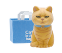 【ガチャ蔵】Cat in a Paper Bag Flocked Figure[Complete Set of 6]