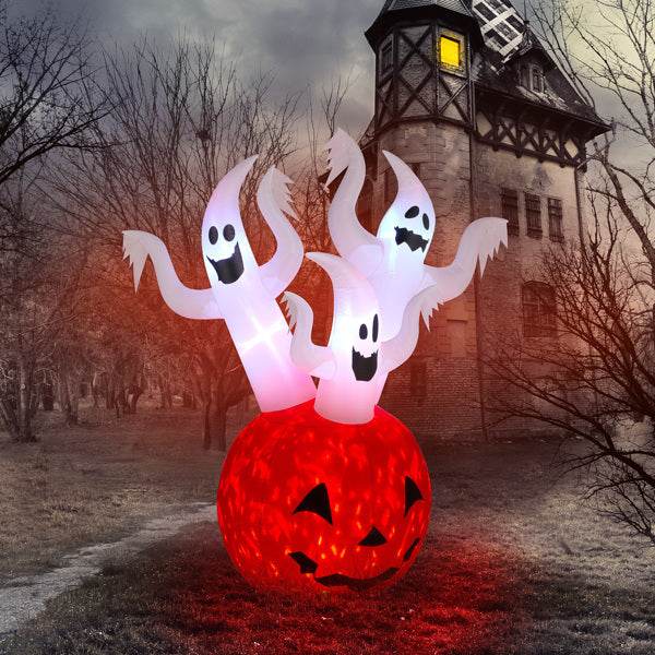 Halloween decorations - 5.9 FT Halloween Inflatable Pumpkin Ghost Outdoor Decorations