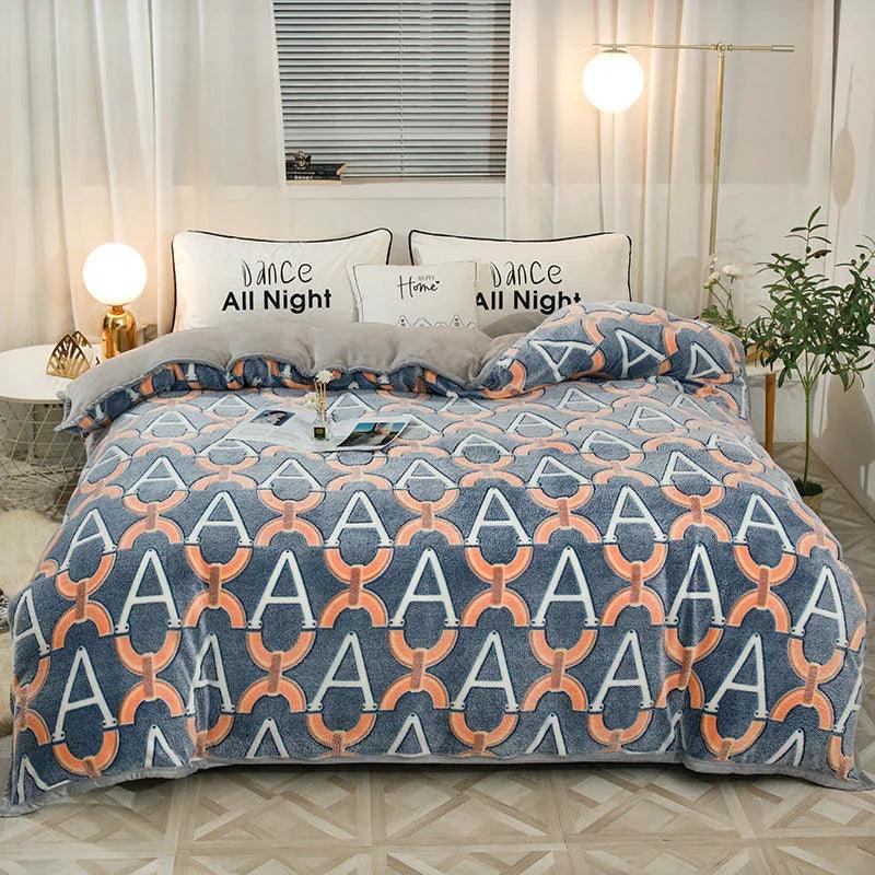 Plush Thick Snowflake Duvet Cover Single Piece Flannel