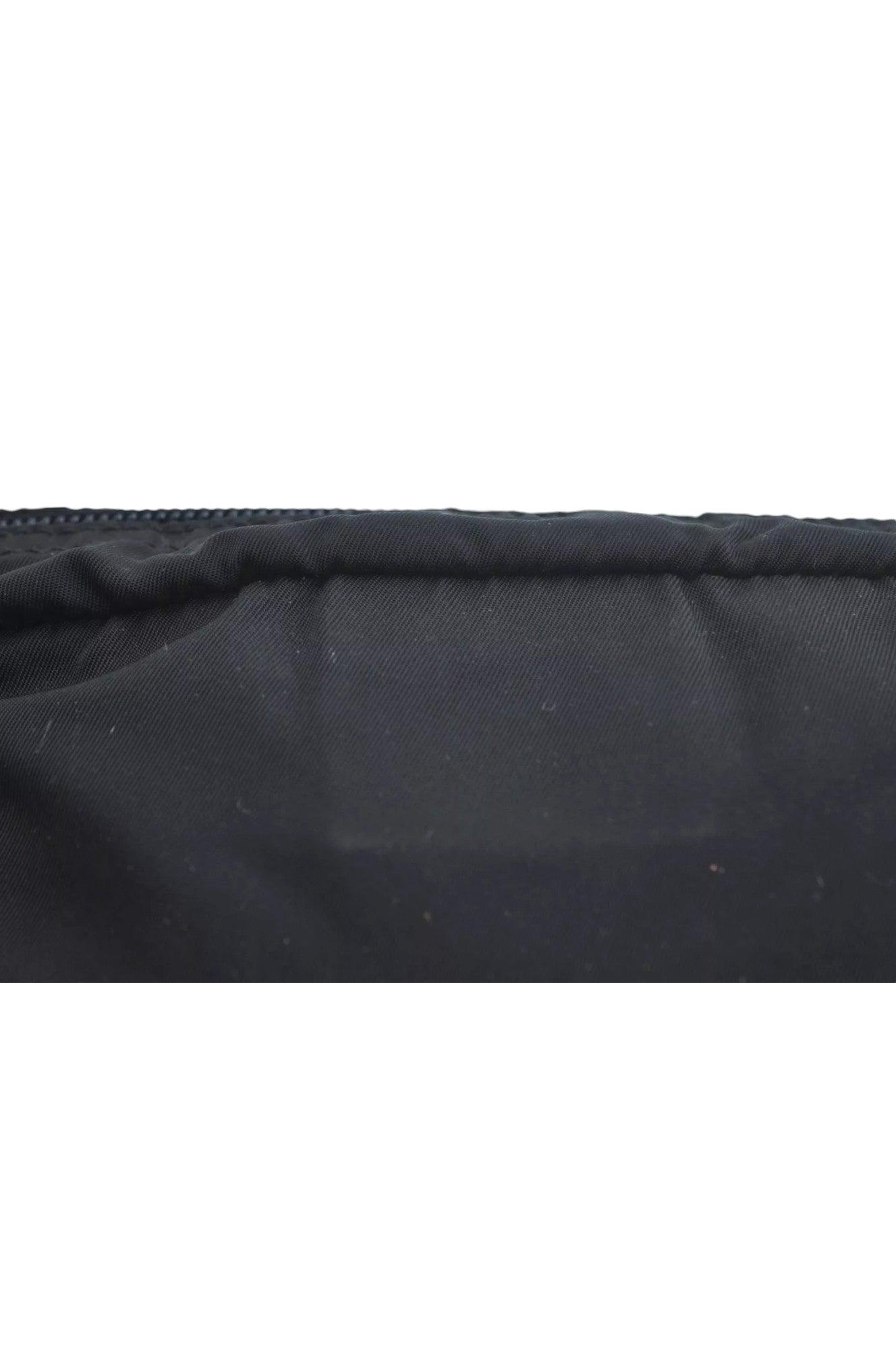 PRADA Nylon Leather Pouch Purse Black 3978K