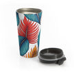 Tropical Leaf Pattern Stainless Steel Travel Mug | Colorful Palm Leaves