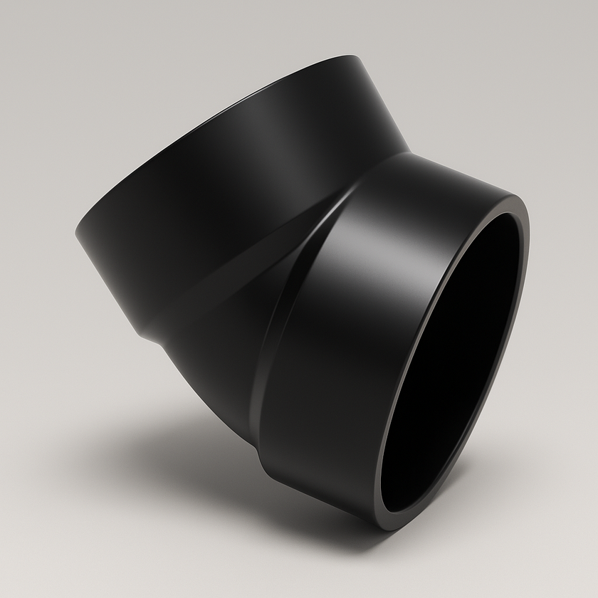 LESSO ABS 45° Elbow – Hub x Hub DWV Fitting | 1 1/2