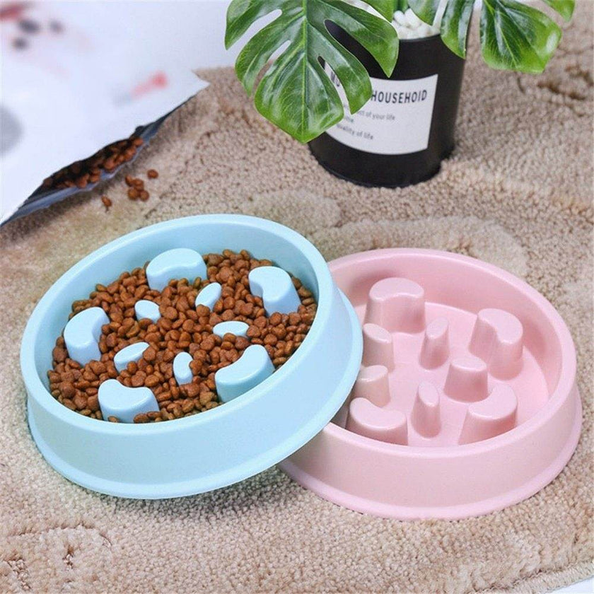 Pet Cat Dog Slow feeder Bowl Anti Choking Slow Feeding Puzzle Feeder