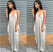 Plus size summer maxi dress beach vacation resort dress with pocket