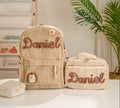 Kids Corduroy Backpack & Lunch Bag Set – Handmade Chunky Yarn, 7 Colour Combos