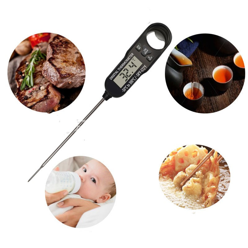 Instant Read Meat Thermometer, -50°C to 300°C, ±1°C Accuracy, Black