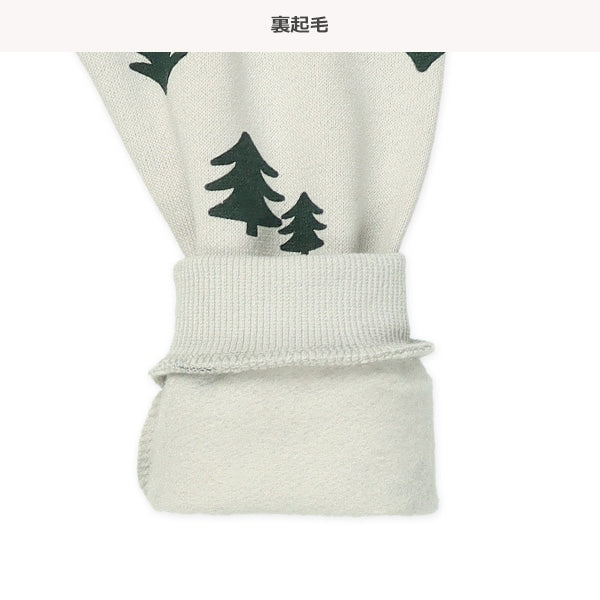 西松屋 ELFINDOLL 裏起毛もみの木総柄トレーナー&パンツセット 正規品