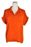 LULUS Women Button Down Tops Regular fit in Orange - M