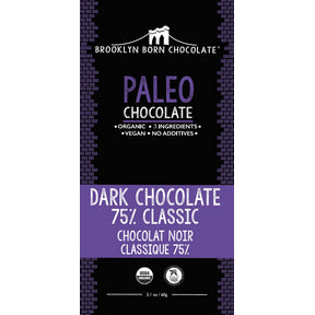 Brooklyn Born Chocolate - Paleo Bar - 75% Classic (60g)