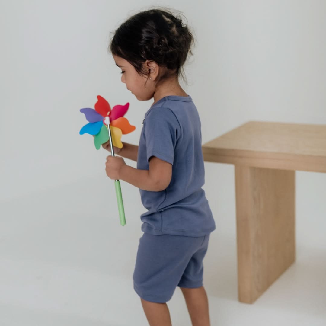 Baby 2-Piece Bamboo Short Sleeve Henley Snug-Fit Lounge Set | Dusty Lilac