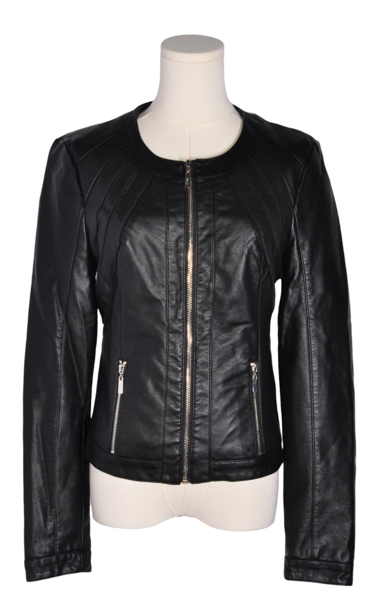GUESS Women Leather Jackets Regular fit in Black - S
