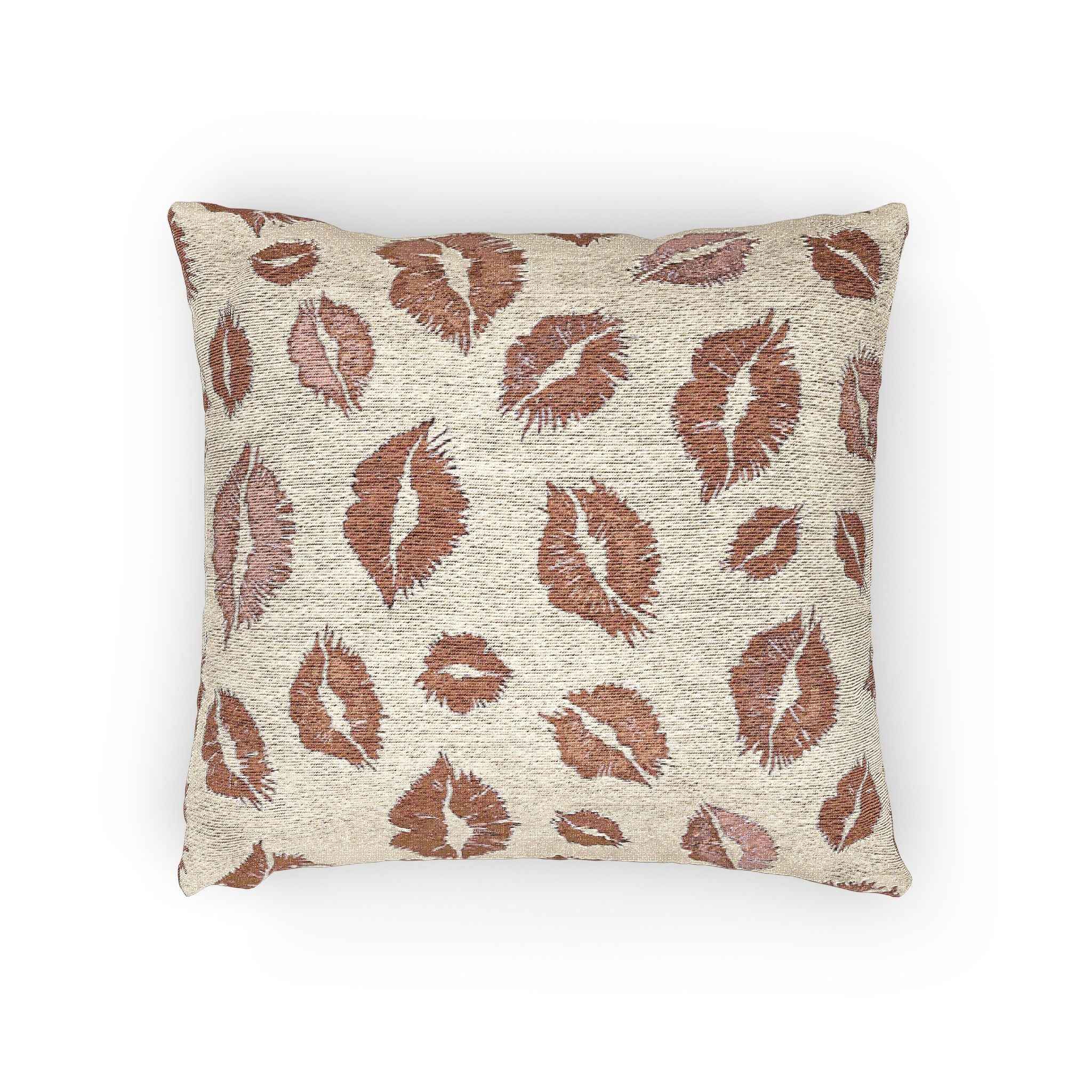 Kiss Pattern Woven Pillow | Decorative Throw Pillow for Home & Outdoor
