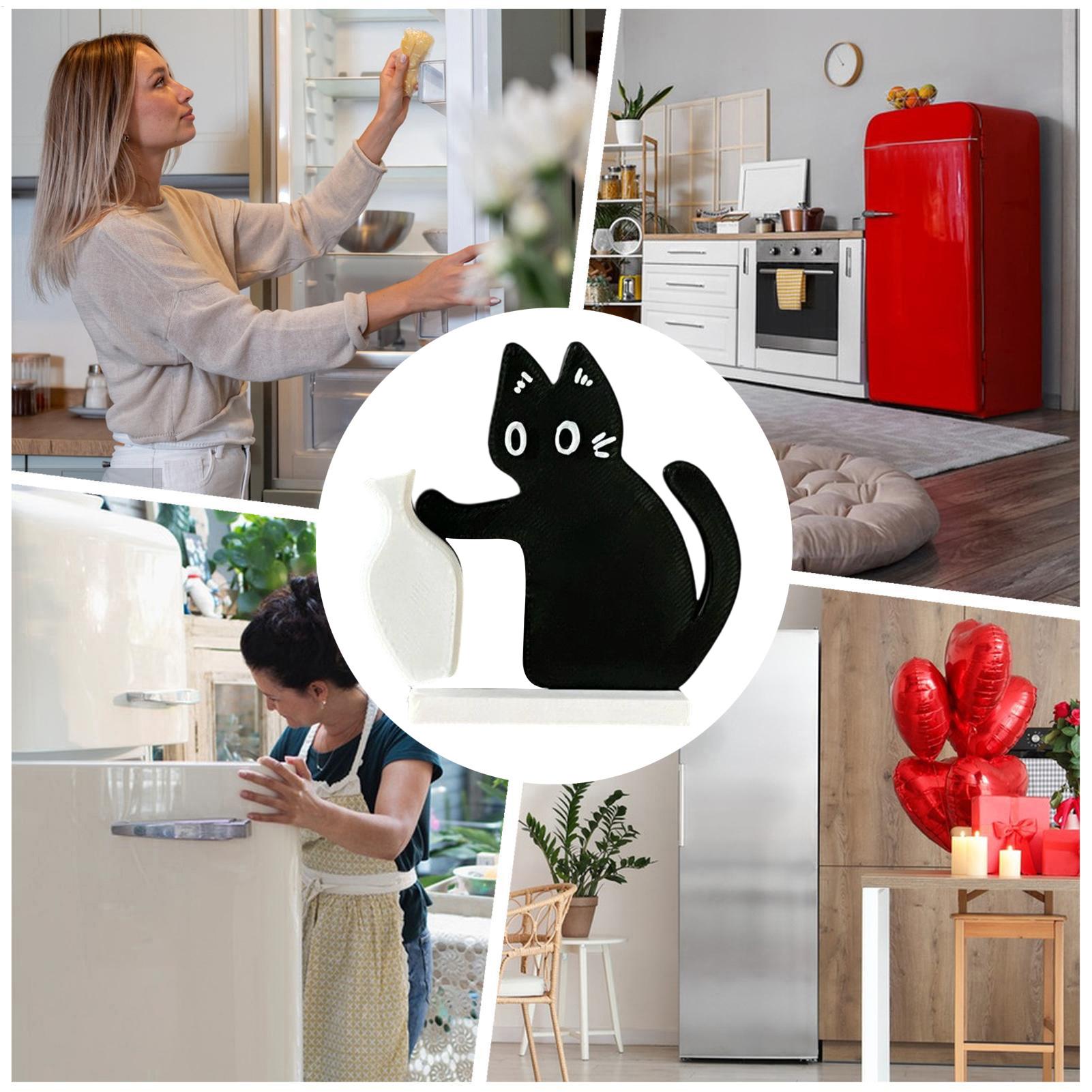 Black Cat Fridge Magnet Acrylic Refrigerator Sticker | Kitchen Decor Gift Canada & USA