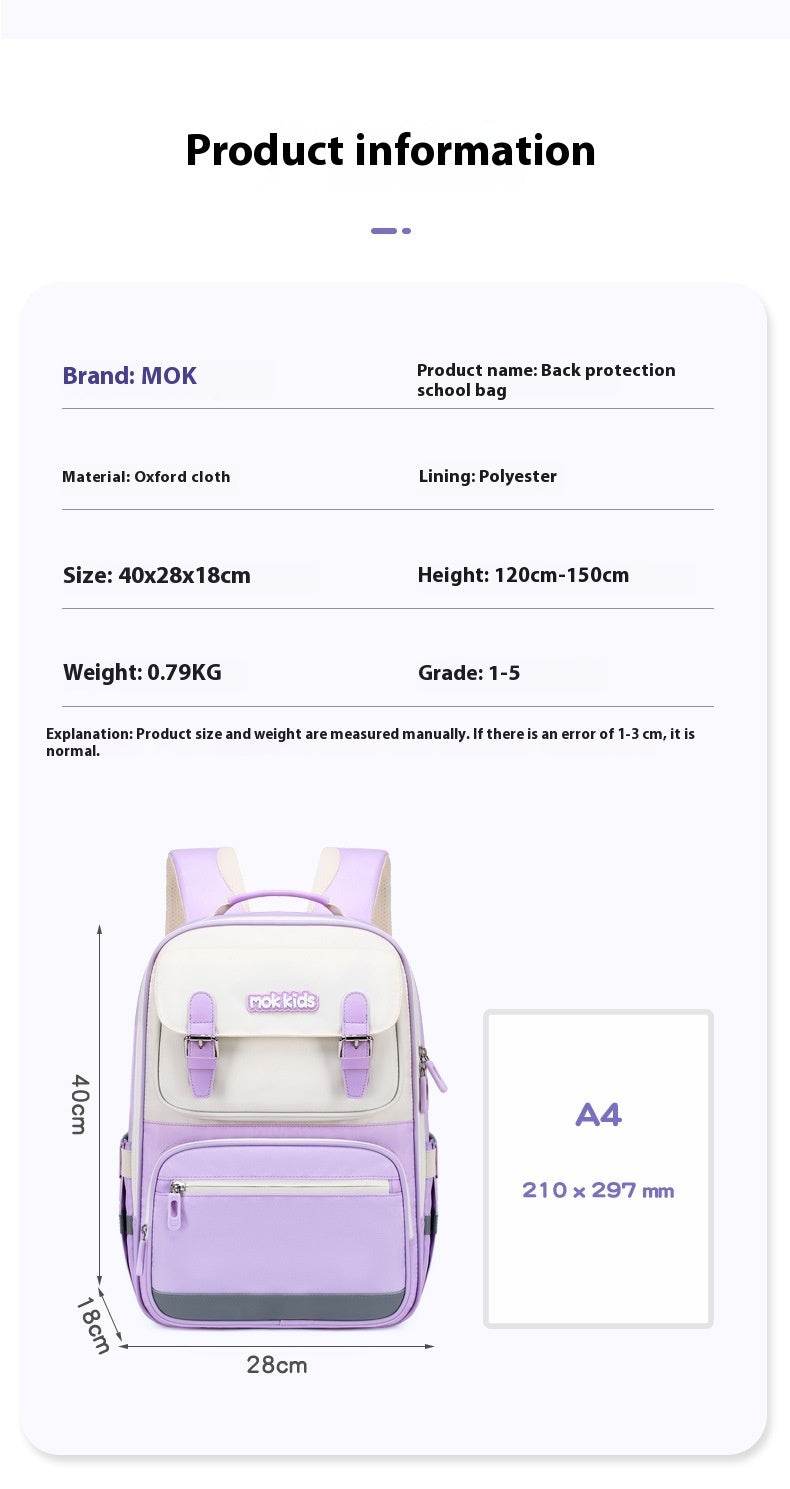 Lightweight Burden Alleviation Large Capacity Student Schoolbag