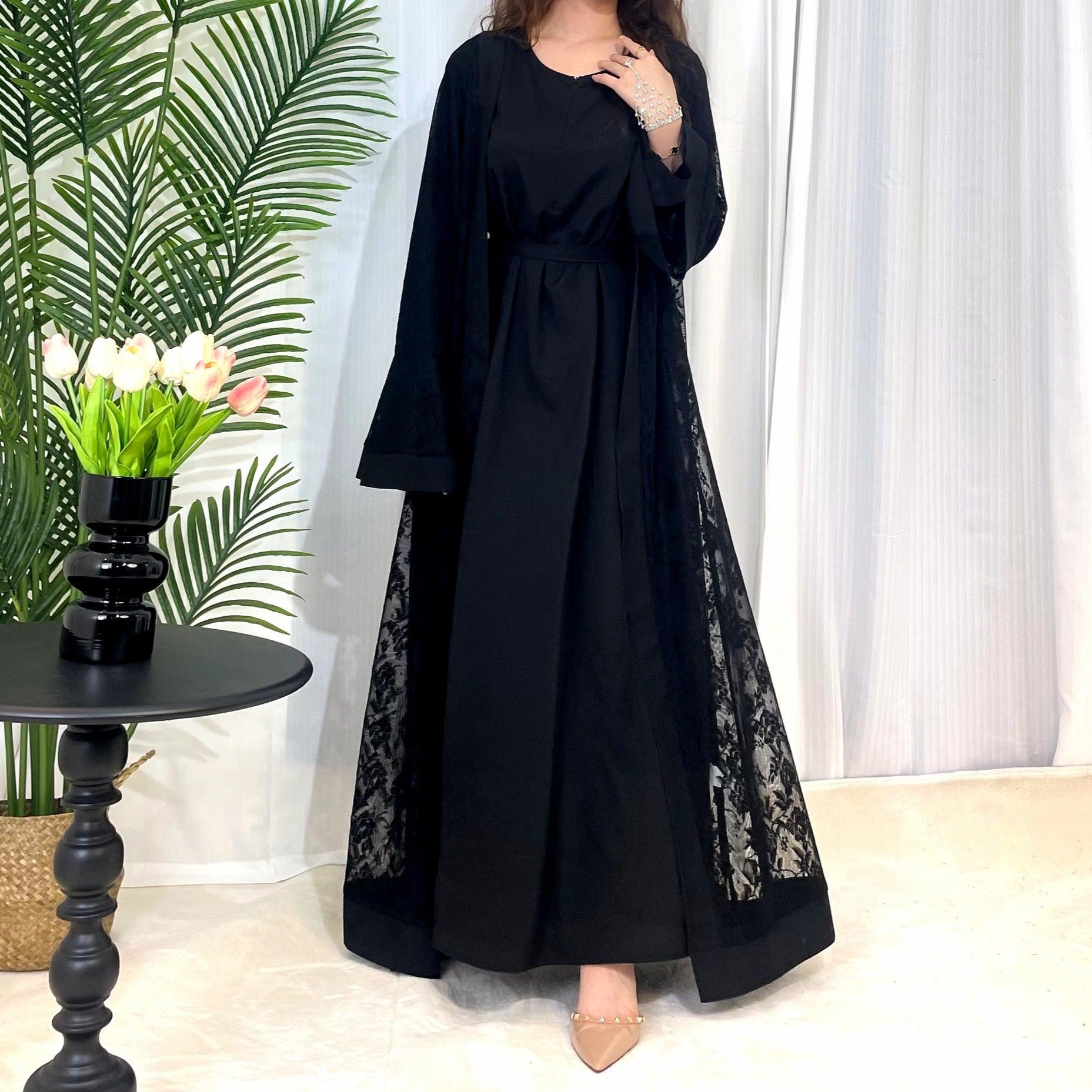 Muslim Fashion Women's Traditional Dress Lace Robe