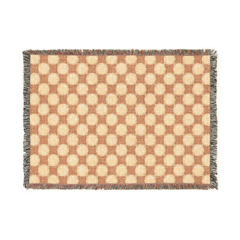 Geometric Checkered Woven Throw Blanket