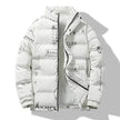 Men's Winter Fashion Printed Zip button Thick Rain Puffer Jacket
