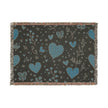 Heart Pattern Woven Blanket — Boho Floral Throw for Cozy Living & Valentine Gifts
