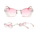 Fashion Trendy Classy Frameless Crystal Sunglasses Women Shades Rimless Rhinestone Sun Glasses Female diamonds Party Eyewear