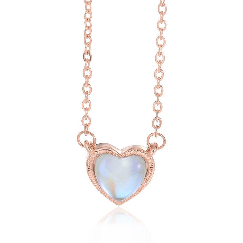 Romantic Heart Necklace Copper Zircon Pendant Necklace for women