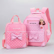 Girls Bow School Backpack Set – Pink, Black & Rose | Small & Large