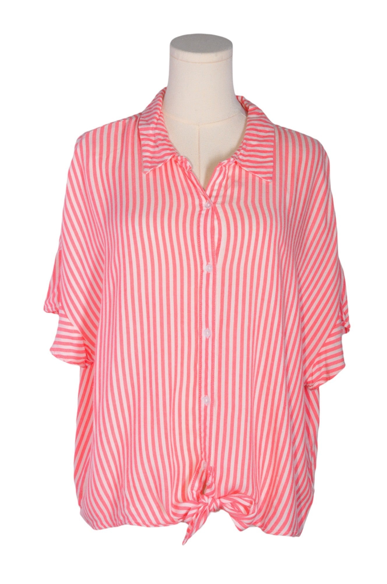 GEORGE Women Button Down Tops Regular fit in Red - XXL