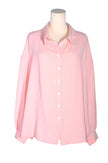 SHEIN Women Button Down Tops Regular fit in Pink - 2XL
