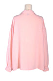 SHEIN Women Button Down Tops Regular fit in Pink - 2XL