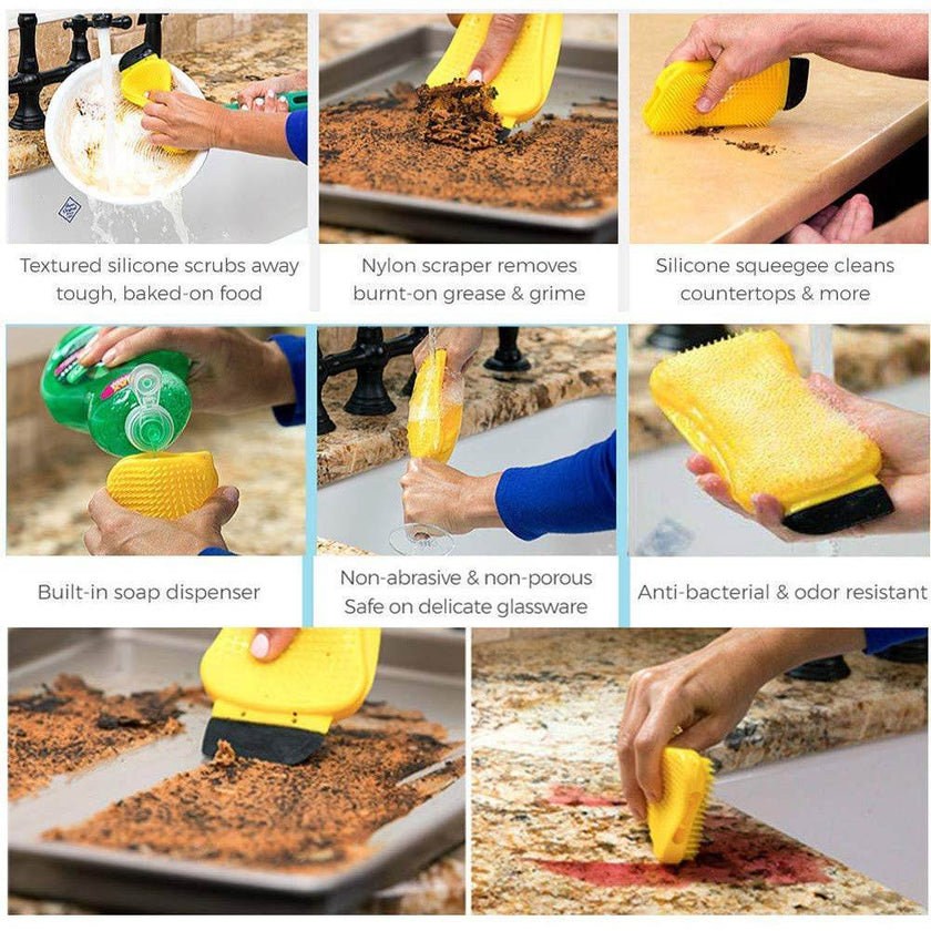 3-in-1 Sponge Hero Kitchen Scrub, Scrapes and Squeegees