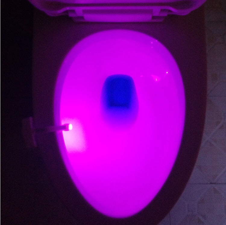 Motion-Sensor Toilet Night Light – 8 & 16 Colour LED, Battery Powered