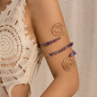 Gravel Ring Beaded Opening Bracelet – Gold Alloy Electroplated Adjustable Bangle (10 Color Styles)