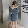Street Fashion Long sleeve denim Mini Jeans dress
