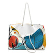 Colorful Abstract Leaves Weekender Bag | Teal Red Yellow Botanical Pattern |Large Tote Bag | Mom Weekender Bag | Busy Mom Bag