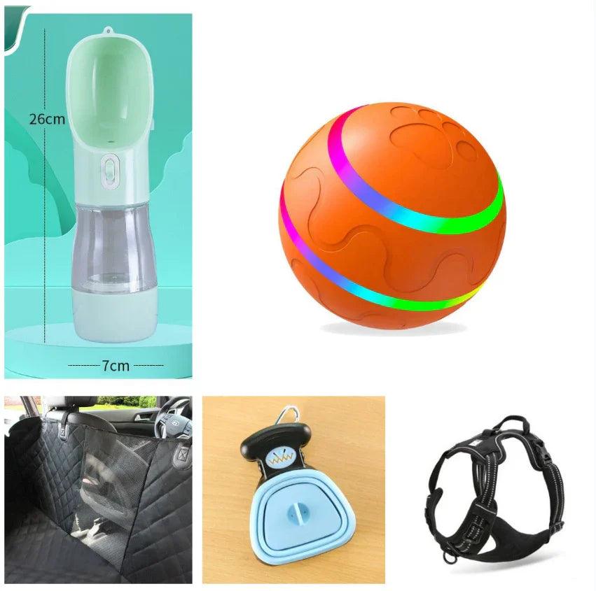 Smart Self-Rotating Cat Ball Toy – USB Rechargeable, LED Light, Remote Control Option | Yellow, Pink, Orange