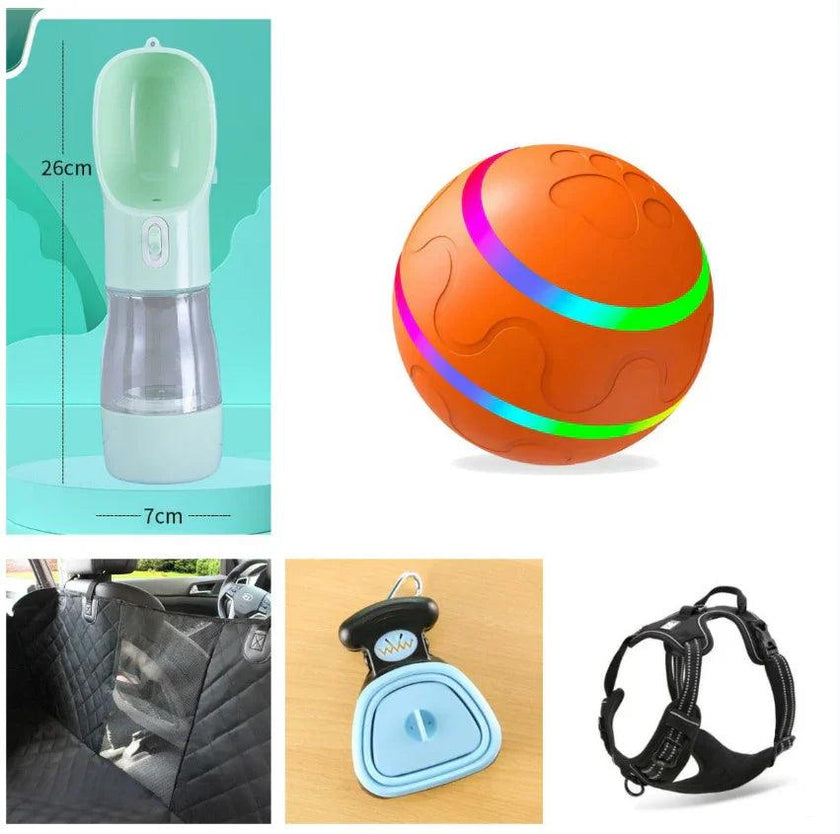 Smart Self-Rotating Cat Ball Toy – USB Rechargeable, LED Light, Remote Control Option | Yellow, Pink, Orange