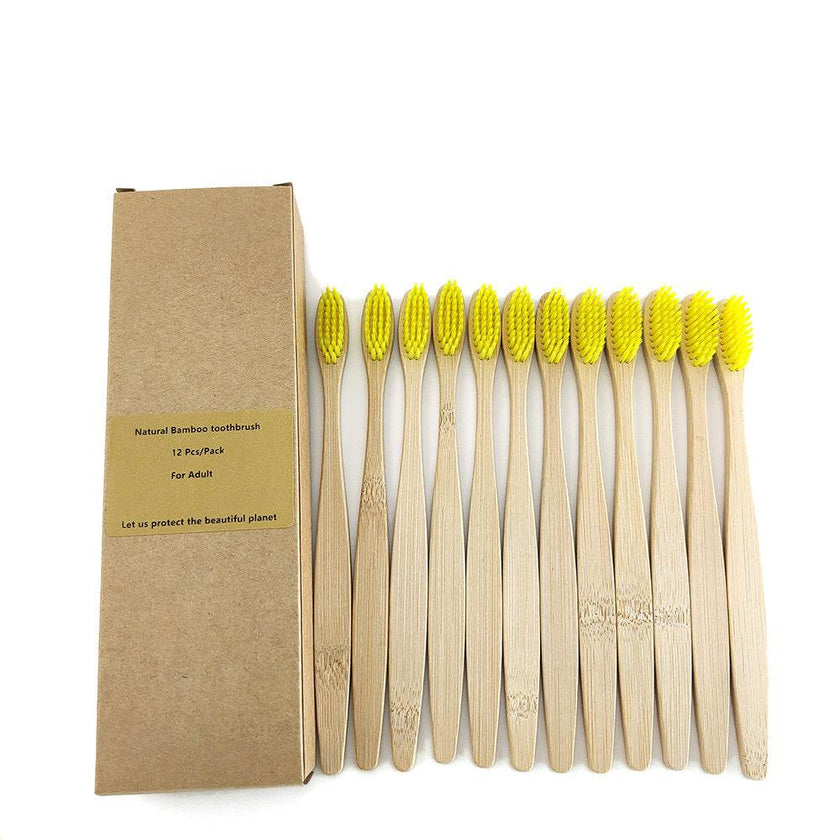 Eco friendly 12 Bamboo toothbrushes